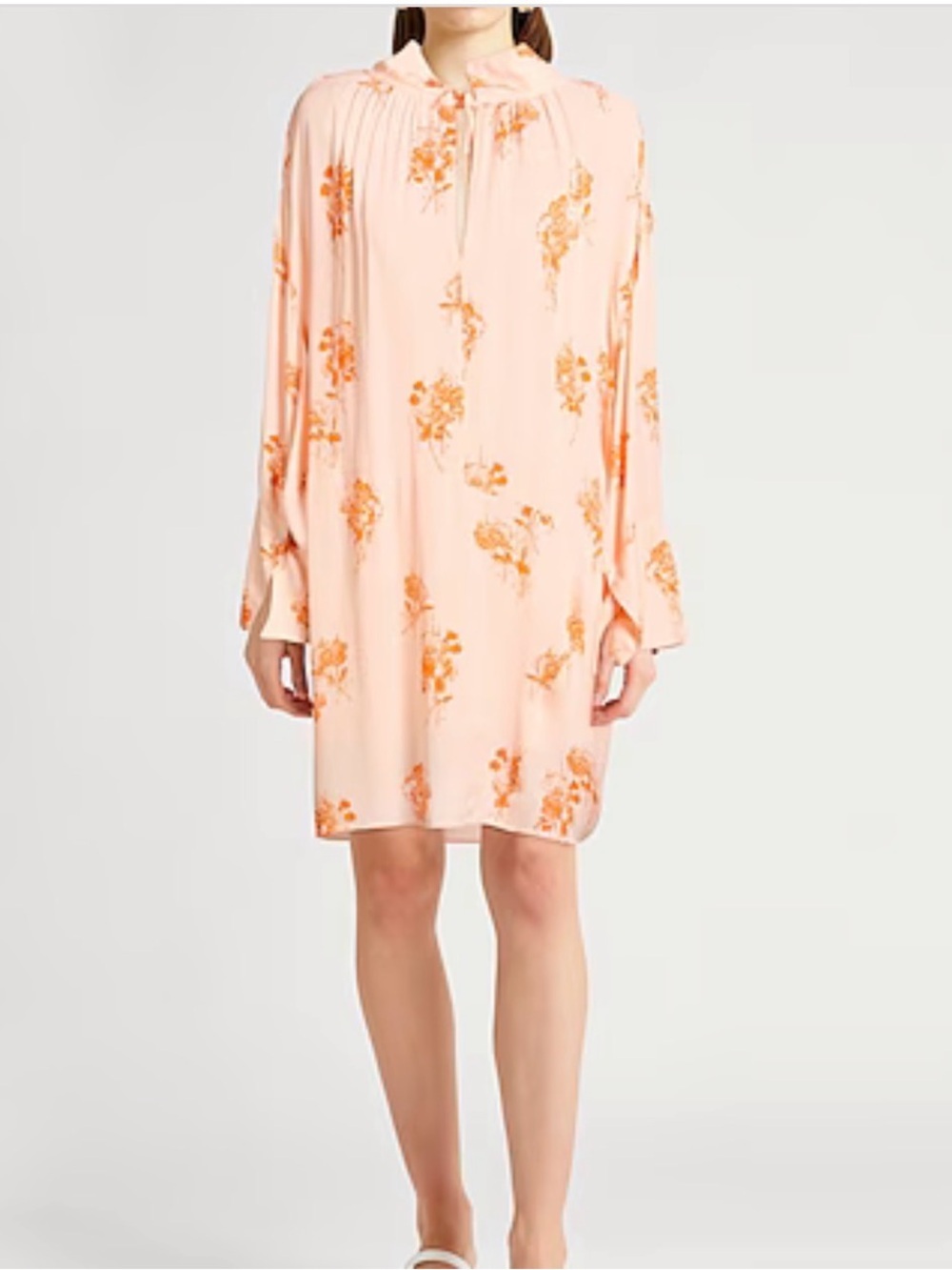 Day birger et mikkelsen Peach Floral Mini Dress with High Neck size US 8 NWT